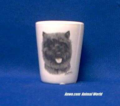 cairn terrier shot glass porcelain