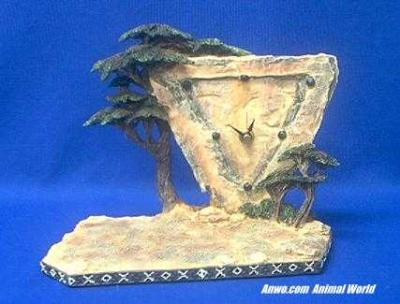 herd elephant african clock figurine