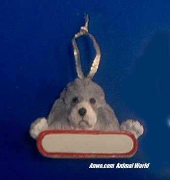 poodle christmas ornament personlize
