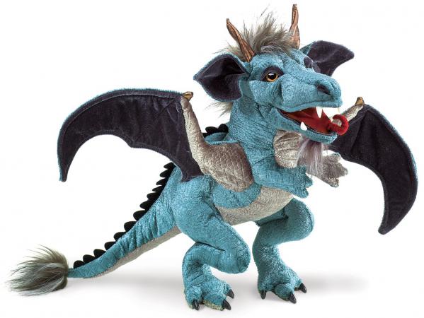 Sky Blue Dragon Puppet Folkmanis