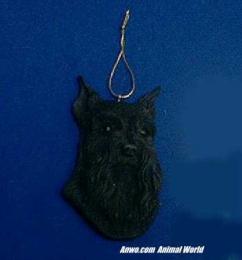 black schnauzer christmas ornament face