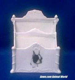 boston terrier letter holder porcelain
