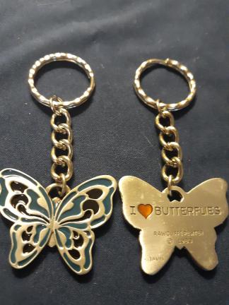Butterfly Keychain Pewter w/ Enamel