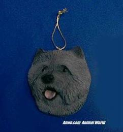 cairn terrier christmas ornament face