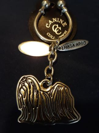 Lhasa Apso keychain, Rawcliffe lhasa apso keychain pewter, 