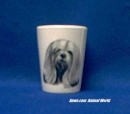 lhasa apso shot glass